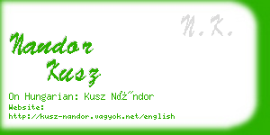 nandor kusz business card
